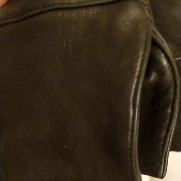🕶Reaction by Kenneth Cole S black leather jacket with snaps and split cuffs - Picture 5 of 12